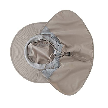 Home Prefer UPF50 Mens Sun Hat with Neck Flap Quick Dry UV Protection Cap Womens Wide Brim Fishing Hat Neck Flap Beach Garden - color: Ash Grey