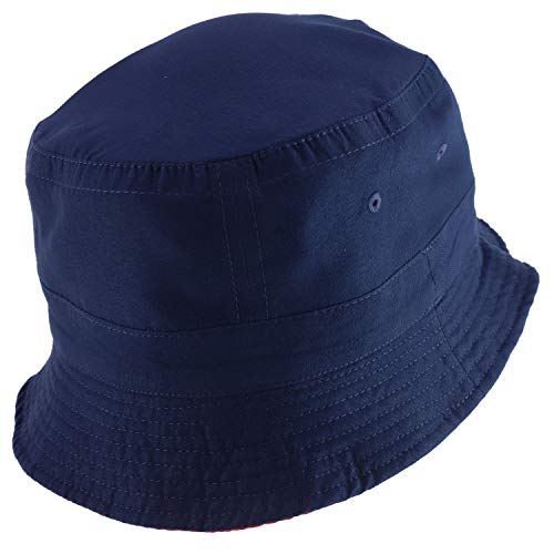Armycrew Big Size Oversized Microfiber Reversible Bucket Hat - color: Navy Red, size: XX-Large-3X-Large