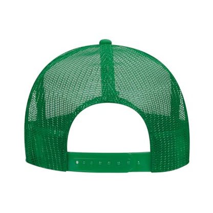 All Gas No Brakes Foam Trucker Cap Adjustable Mesh Back Hat - color: White/Kelly Green