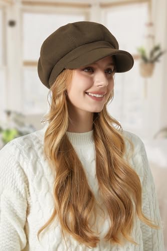 Sumolux Women Beret Newsboy Hat French Cap Classic Winter - color: Brown