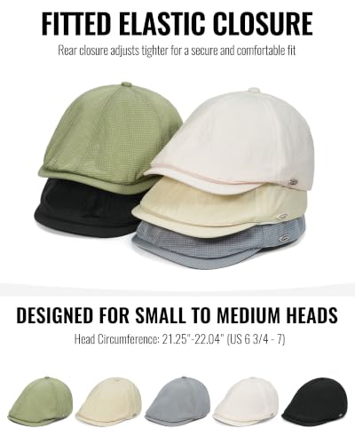 CLAPE Lightweight Breathable Flat Hat, Water-Resistant Newsboy Cap - color: Nb2609-cream