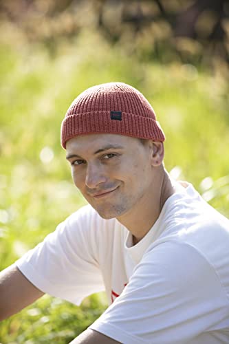 Fisherman Beanie Hats for Men Women,Knit Trawler Skull Cap,Watch Cap,Spring Fall Winter Warm Short Hats - color: (Cotton)-rust-m