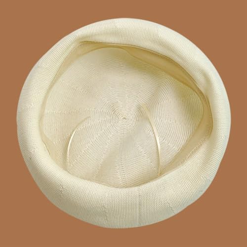 Epsion Women's Cotton Knitted Beret Hat Summer Breathable British Retro Artist Painter Hats Slouchy Solid Color Beanies - color: Black