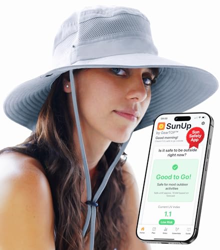 GearTOP Safari Hat for Men Sun Hats for Women UV Protection UPF 50+ Fishing, Gardening, Hiking Hat (22-23 1/2") - color: Light Grey Standard 1 Pack