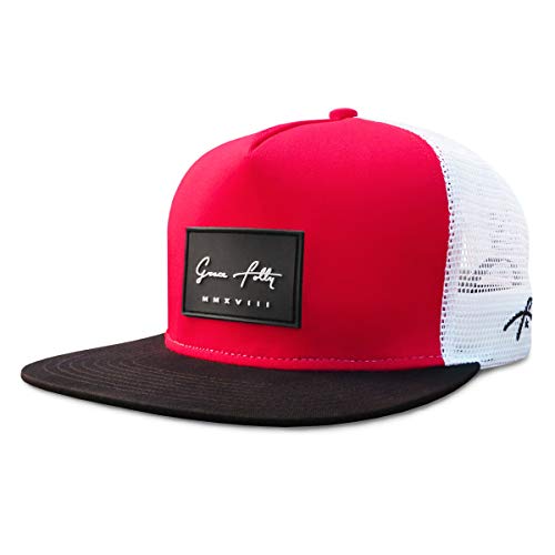 Grace Folly Trucker Hat for Men & Women. Snapback Mesh Caps - color: Red & Black