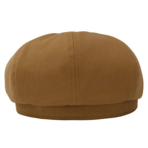 BOTVELA Men's Newsboy Flat Cap 100% Cotton Cabbie Hat - color: Brown, size: 7 3/8