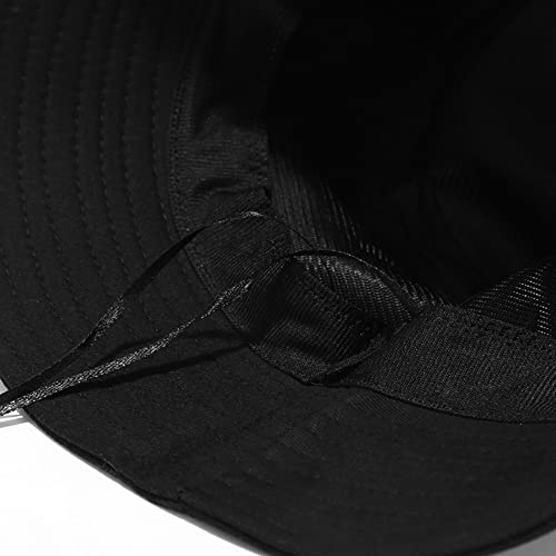 Bucket Hat Beach Sun Hat Fishing Hat for Women Men, Summer Outdoor Travel Packable Fisherman Hat - color: Black