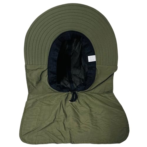 Packable and Adjustable Mesh Boonie Sun Hat with Neck Flap - color: Green