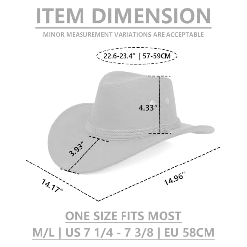Classic Western Rolled-up Vegan Suede Cowboy Hat - color: Red