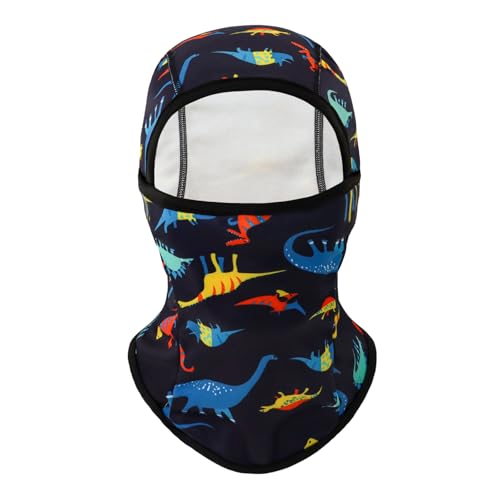 BAVST Toddler Boys Winter Balaclava Hat Windproof Kids Warm Ski Full Face Cover Baby Girls Cold Weather Snow Hat - color: C-black Dinosaur, size: 2-8 Years