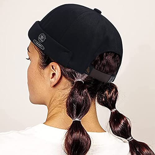 XYIYI Mens Docker Cap Brimless Hats Skullcap Worker Sailor Cap Rolled Cuff Retro Beanie Hat - color: Maple Leaf Black