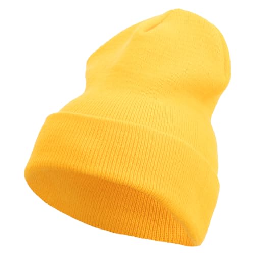 e4Hats.com 12 inch Cuffed Knit Long Beanie - color: Gold