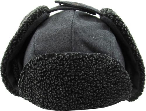 Wool Blend Aviator Trapper hat Trooper Ear Flaps Ushanka Eskimo Russian Warm Winter Cold… - color: Gray Wool Blend