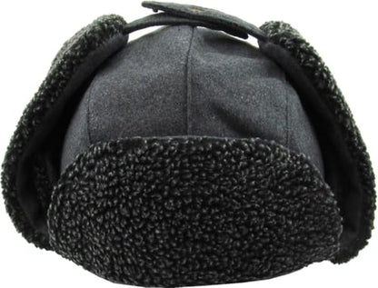 Wool Blend Aviator Trapper hat Trooper Ear Flaps Ushanka Eskimo Russian Warm Winter Cold… - color: Gray Wool Blend