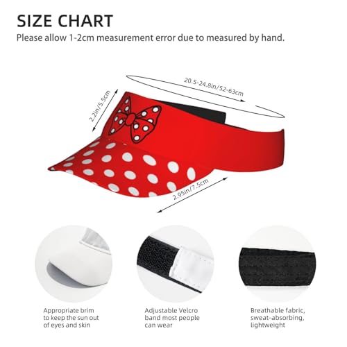Stylish Visor Cap, Adjustable Lightweight Sun Hat for Men Women Teens - Sports, Beach, Golf, Tennis - color: Polka Dot With Bow 2