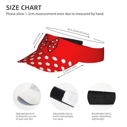 Stylish Visor Cap, Adjustable Lightweight Sun Hat for Men Women Teens - Sports, Beach, Golf, Tennis - color: Polka Dot With Bow 2