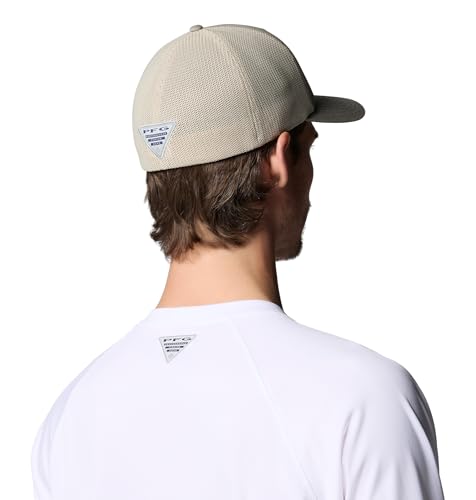Columbia Unisex PFG Logo Mesh Ball Cap - color: Grey Green/Fossil/Us Fish Flag, size: Small-Medium