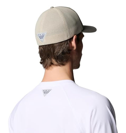 Columbia Unisex PFG Logo Mesh Ball Cap - color: Grey Green/Fossil/Us Fish Flag, size: Large-X-Large