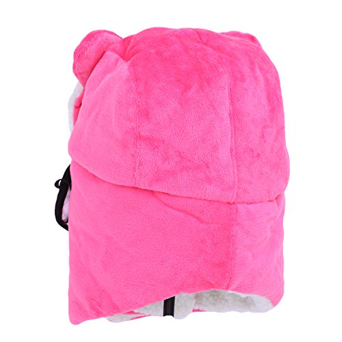 Cute Kids Winter Hat Baby Boy Girl Windproof Ski Mask Balaclava Trapper Cap Fur Fleece Warm Earflap Beanie Snow Hat - color: Pink