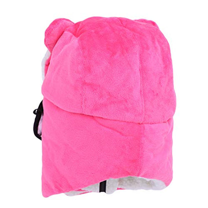 Cute Kids Winter Hat Baby Boy Girl Windproof Ski Mask Balaclava Trapper Cap Fur Fleece Warm Earflap Beanie Snow Hat - color: Pink