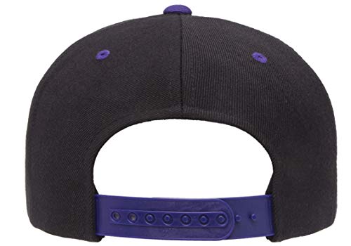 Flexfit Unisex Adult Yp Classics Premium Snapback Cap – 2-Tone - color: Black/Purple