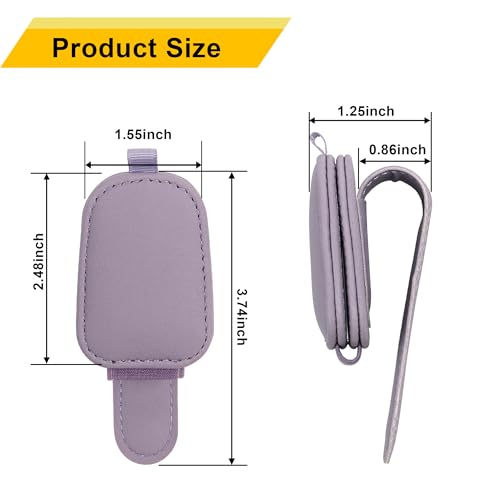 Yuoyar Magnetic Leather Sunglasses Holder for Car, 2 Packs (Purple) - color: Purple