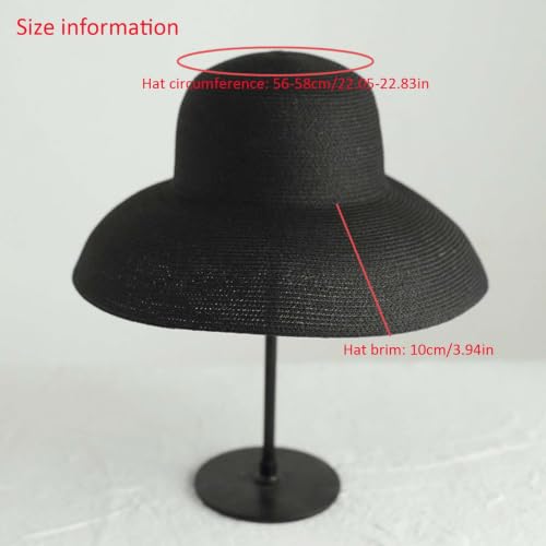 Women's Floppy Wide Brim Summer Beach Straw Hat UPF 50+ Sun Hat - color: White