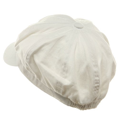e4Hats.com Cotton Elastic Newsboy Cap - color: White, size: X-Small-Small