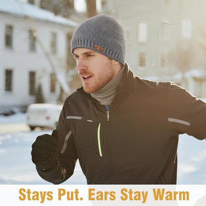 Wmcaps Fleece Lined Beanie for Men Women, Warm Winter Hat Soft Skull Cap - color: Slate Gray
