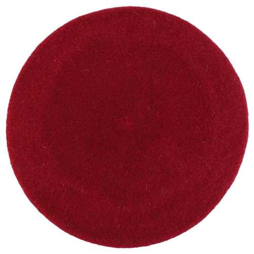 Trendy Apparel Shop Plain Solid French Wool Beret Hat - color: Burgundy