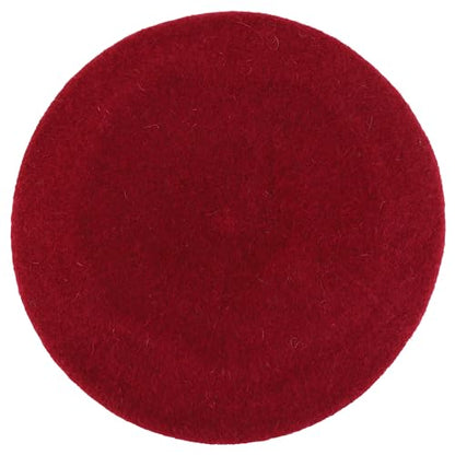 Trendy Apparel Shop Plain Solid French Wool Beret Hat - color: Burgundy