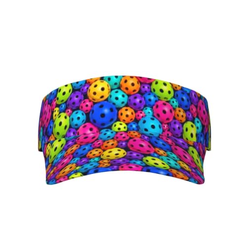 Visors for Women Men, Adjustable Sports Sun Visor Hats Outdoor Tennis Golf Running - color: Colorful Pickleball