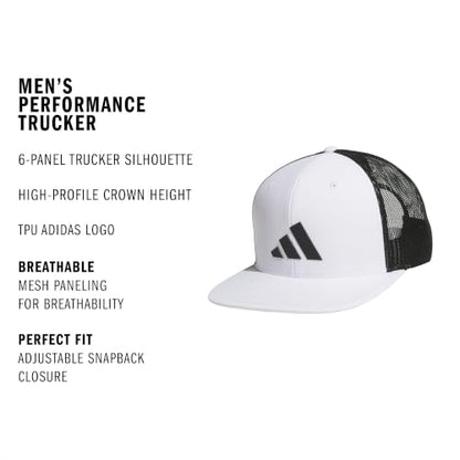 adidas Men's Trucker Hat - color: White/Black