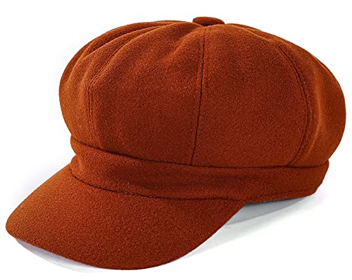 Newsboy Caps for Women Classic Beret Hats Autumn Winter Cap - color: Caramel