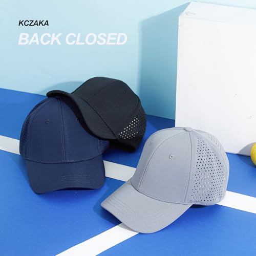 6 Panel Stretch Full Closed Baseball Caps Men's Blank Fitted Cap Curved Brim Elastic Closed Back Hat Q2426 - color: Navy Mesh