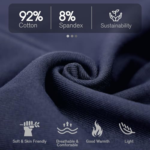 HAMUNI Slouchy Beanie for Women Men Soft Cotton Chemo Hats Double-Layer Warm Beanie Cap for Daily Wear & Transitional Seasons - color: Blue
