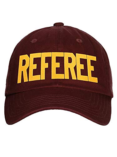 Classic Referee Hat Premium Cotton Low Profile Unstructured Adjustable Strapback - color: Burgundy Gold