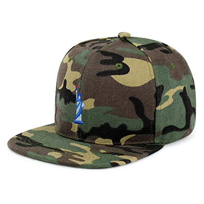 Liberty Statue Hip-Hop Snapback Hat Embroidered Baseball Cap New York - color: 14. Woodland Camo