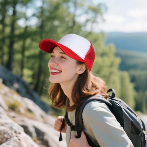 Yookat 8 Pieces Blank Baseball Caps Mesh Trucker Hat Sublimation Blank Trucker Hats for Men and Women