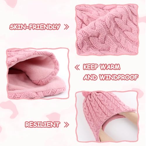 Duoyeree Kids Beanie Dinosaur Pom Pom Knit Winter Hat Fleece Lined for 1-7T - color: Ac-grey, size: 2-4T