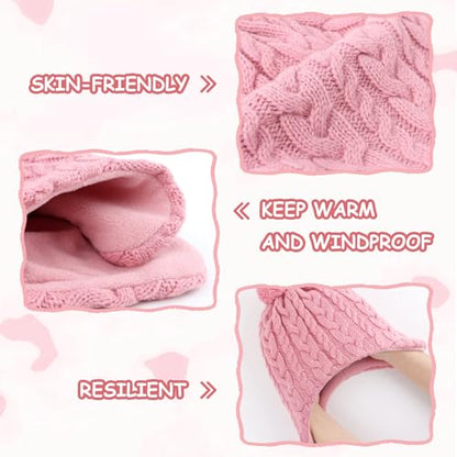 Duoyeree Kids Beanie Dinosaur Pom Pom Knit Winter Hat Fleece Lined for 1-7T - color: Ac-grey, size: 2-4T