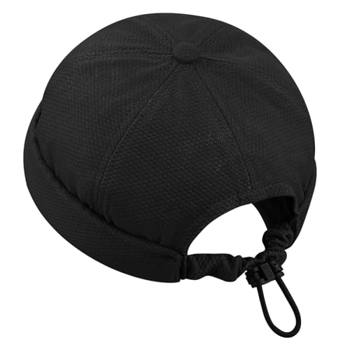 CLAPE Men Hats Docker Cap Breathable Beanie Brimless Hat Rolled Cuff Harbour Sailor Fisherman Leon Hat Waterproof Skullcap - color: Ct83-black