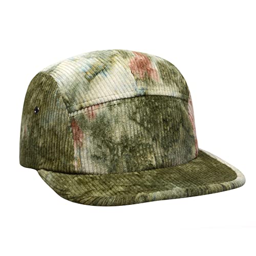 5 Panel Camper Hat | Multi-Color Unique Designs | Caps for Men & Women | Large or X-Large - color: Green Brown Corduroy, size: 7 1/4-7 3/8