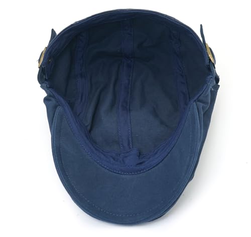 Initlove Mens Newsboy Cap Cotton Ivy Hat Beret Hats for Driving - color: Navy