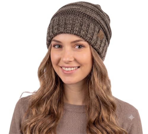NYFASHION101 Slouch Wrinkled Beanie Cap Slouchy Skull Hat - color: Brown Mix