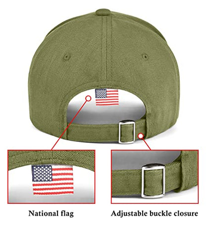 KIRAAT 3 Pack American Flag Baseball Cap Unisex,Low Profile USA Plain Dad Hat for Men＆Women - color: Black＆grey＆green