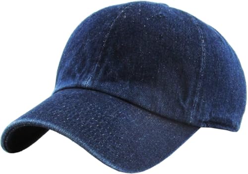 KBETHOS® Classic Washed Cotton Baseball Cap - color: Dark Denim
