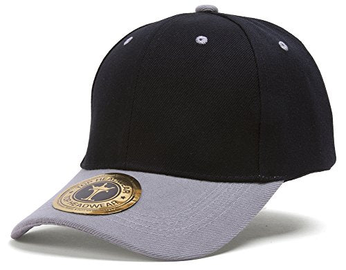 TOP HEADWEAR 12-Pack Adjustable Baseball Hat - color: Black/Grey