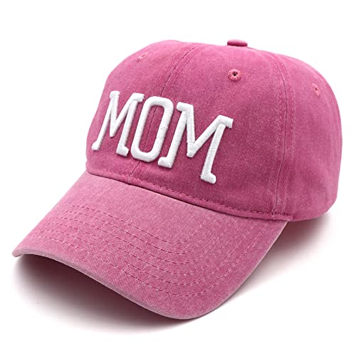 Mom and Dad Hats Fathers Day Mom Dad Gifts Hat Embroidered Adjustable Baseball Caps New Parents Gifts for Couples - color: Pink Mom Hat and Navy Blue Dad Hat
