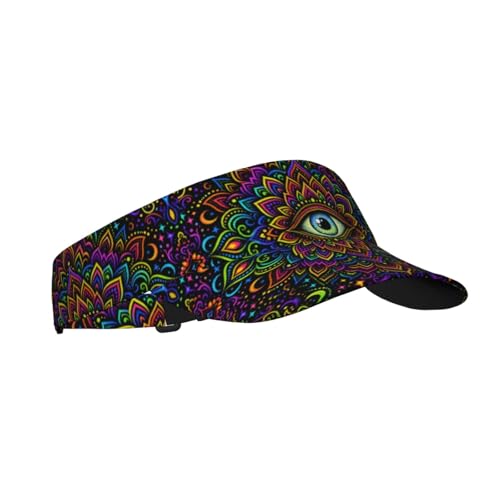 Sun Visor Hats Adjustable Open Top Sport Hat for Golf Women/Men - color: Colorful Big-eyed